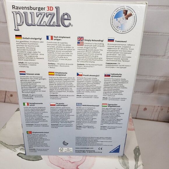 NEW Ravensburger 3D Big Ben Puzzle 216 pieces Sealed - Picture 5 of 7